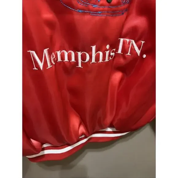 Vintage 1980s BASS MASTERS Red Satin Bomber Jacket w/PatchS & Logo